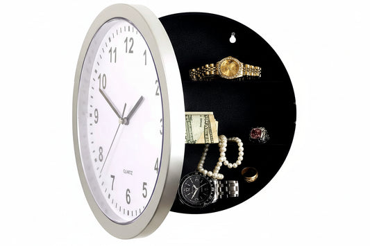 Horloge murale secrète avec compartiment caché